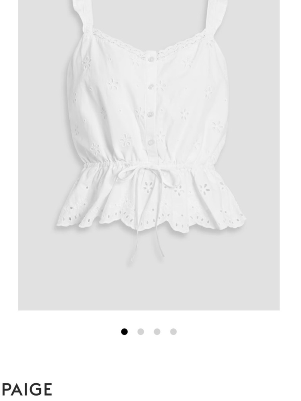 PAIGE White Eyelet Drawstring Peplum Camisole